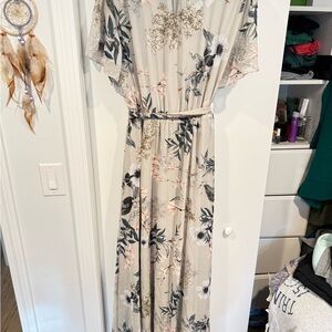 Baltic Born Elegant Cream and Black Floral Maxi Dress